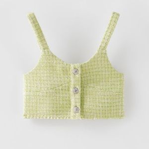 Zara Frayed Textured Top